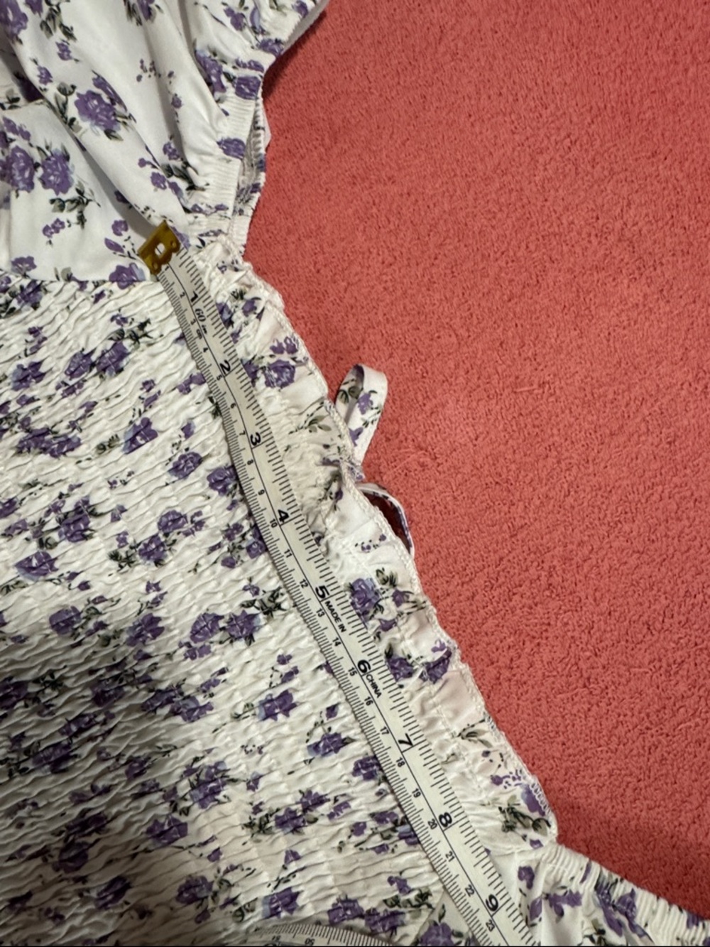 Girls White & Lavender Floral Smocked Maxi Dress - Picture 7 of 8